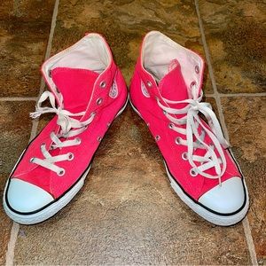 *Barely Worn* Neon Pink Converse Chuck Taylor All Star High Tops - Retails $90